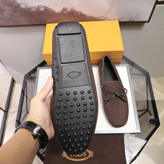 Tod's mocassin à nœud marron noir cuir suédé-like mocassin 3