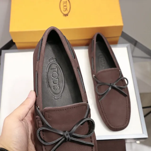 Tod's mocassin à nœud marron noir cuir suédé-like mocassin 5