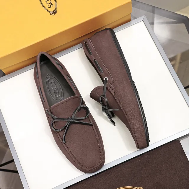 Tod's mocassin à nœud marron noir cuir suédé-like mocassin 9
