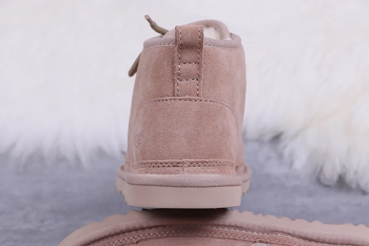 UGG Beige White Suede Upper Shearling-Lined Snow Boots 5