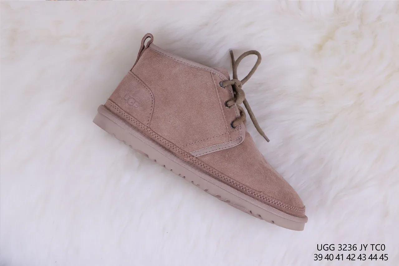 UGG Beige White Suede Upper Shearling-Lined Snow Boots 6