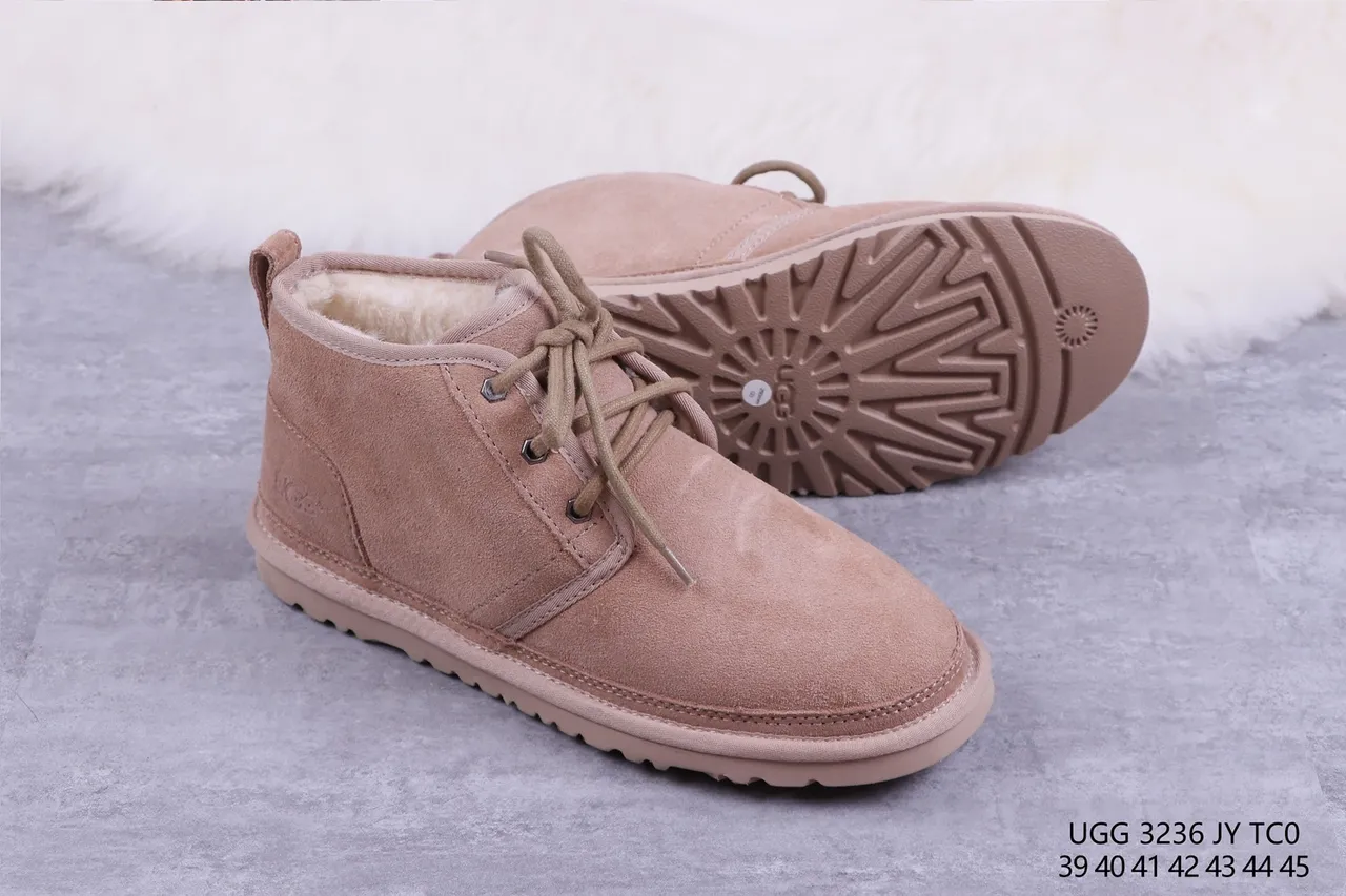 UGG Beige White Suede Upper Shearling-Lined Snow Boots 10