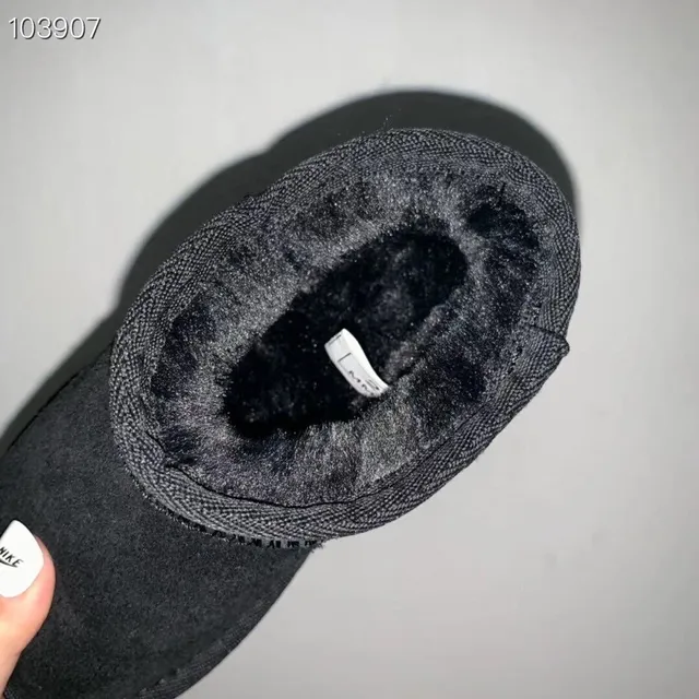 UGG Black Slip-On Shearling-Lined Snow Boots 11