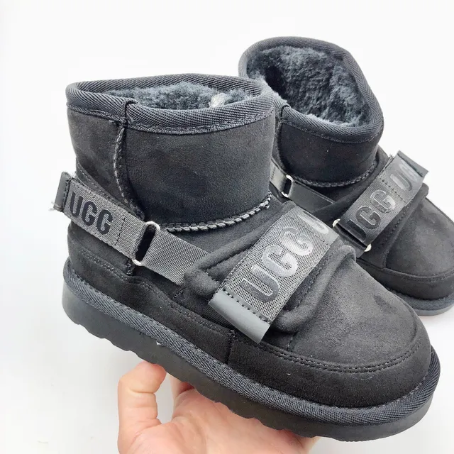 UGG Brown Beige Shearling-Lined Suede-Like Upper Snow Boots 11