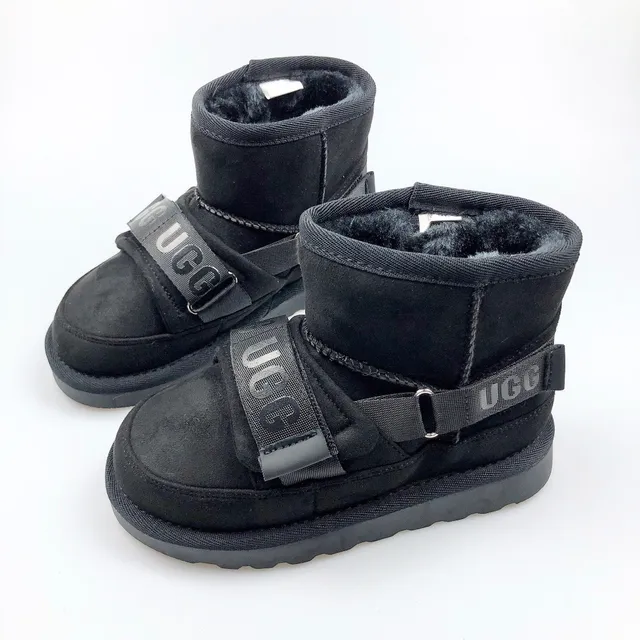UGG Brown Beige Shearling-Lined Suede-Like Upper Snow Boots 12