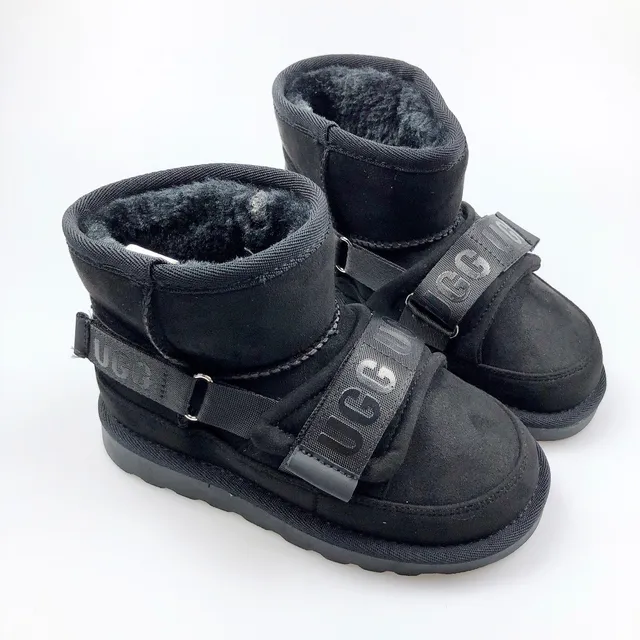 UGG Brown Beige Shearling-Lined Suede-Like Upper Snow Boots 14