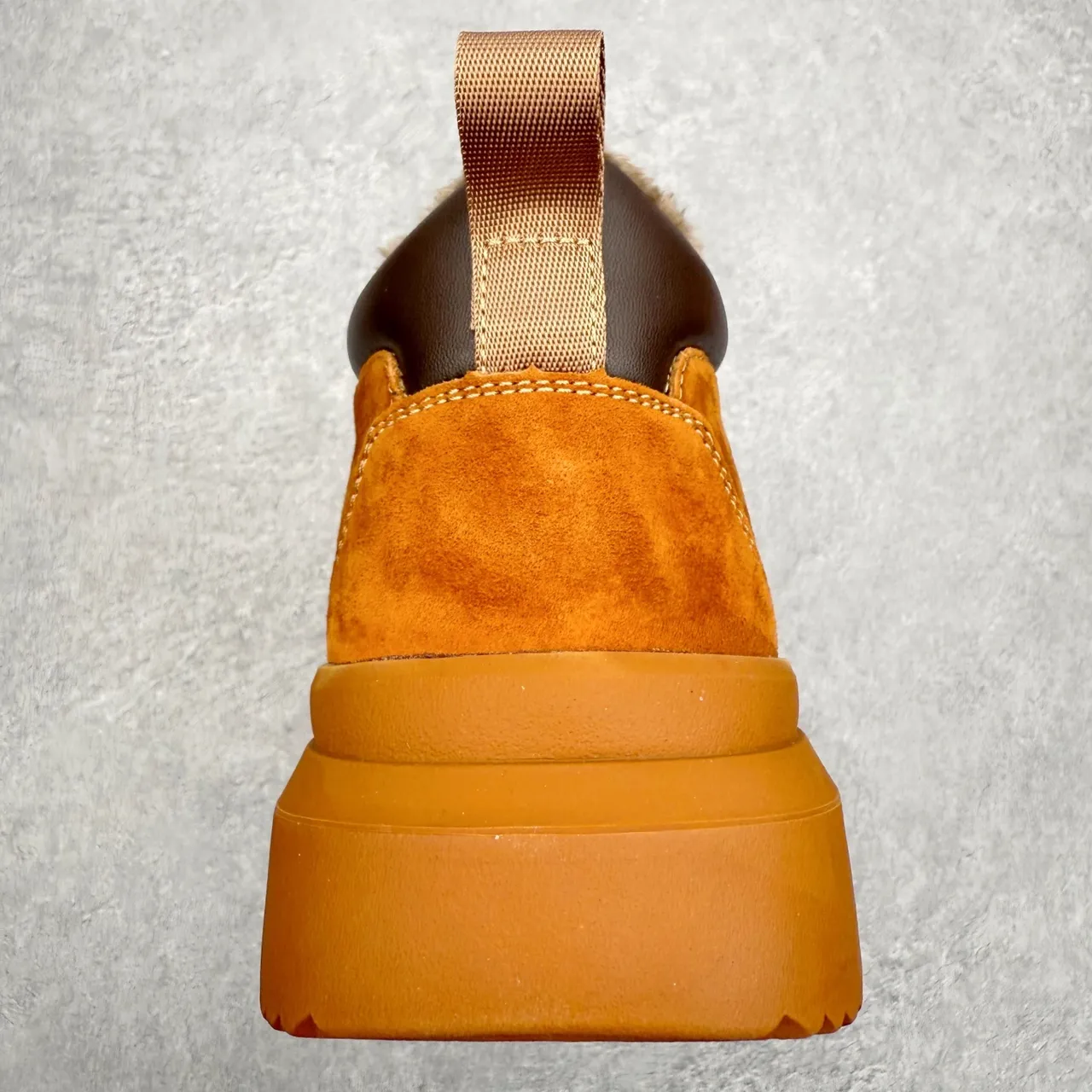 UGG Brown Black Suede Upper Shearling-Lined Collar Work Boots 4