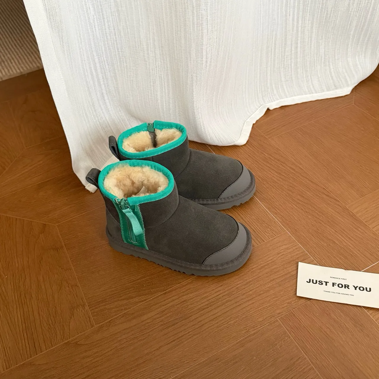 UGG Brown Orange Suede Upper Shearling-Lined Snow Boots 4