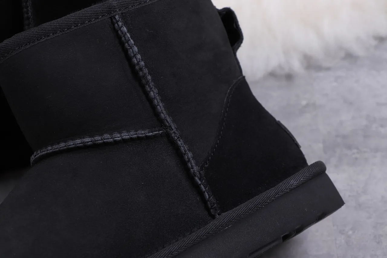 UGG Classic Black Shearling-Lined Snow Boots 3