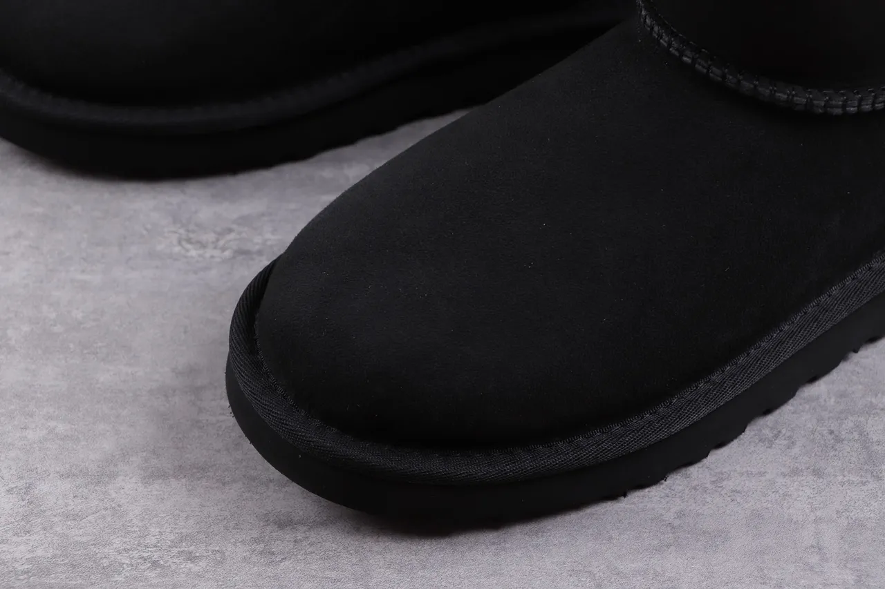 UGG Classic Black Shearling-Lined Snow Boots 4
