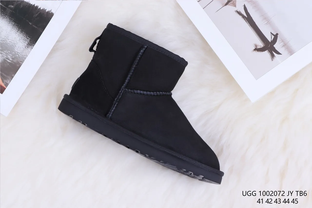 UGG Classic Black Shearling-Lined Snow Boots 6