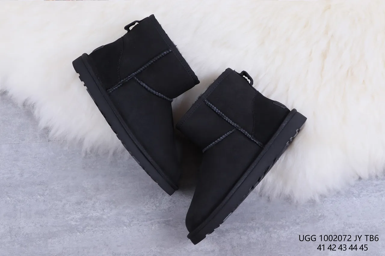 UGG Classic Black Shearling-Lined Snow Boots 7