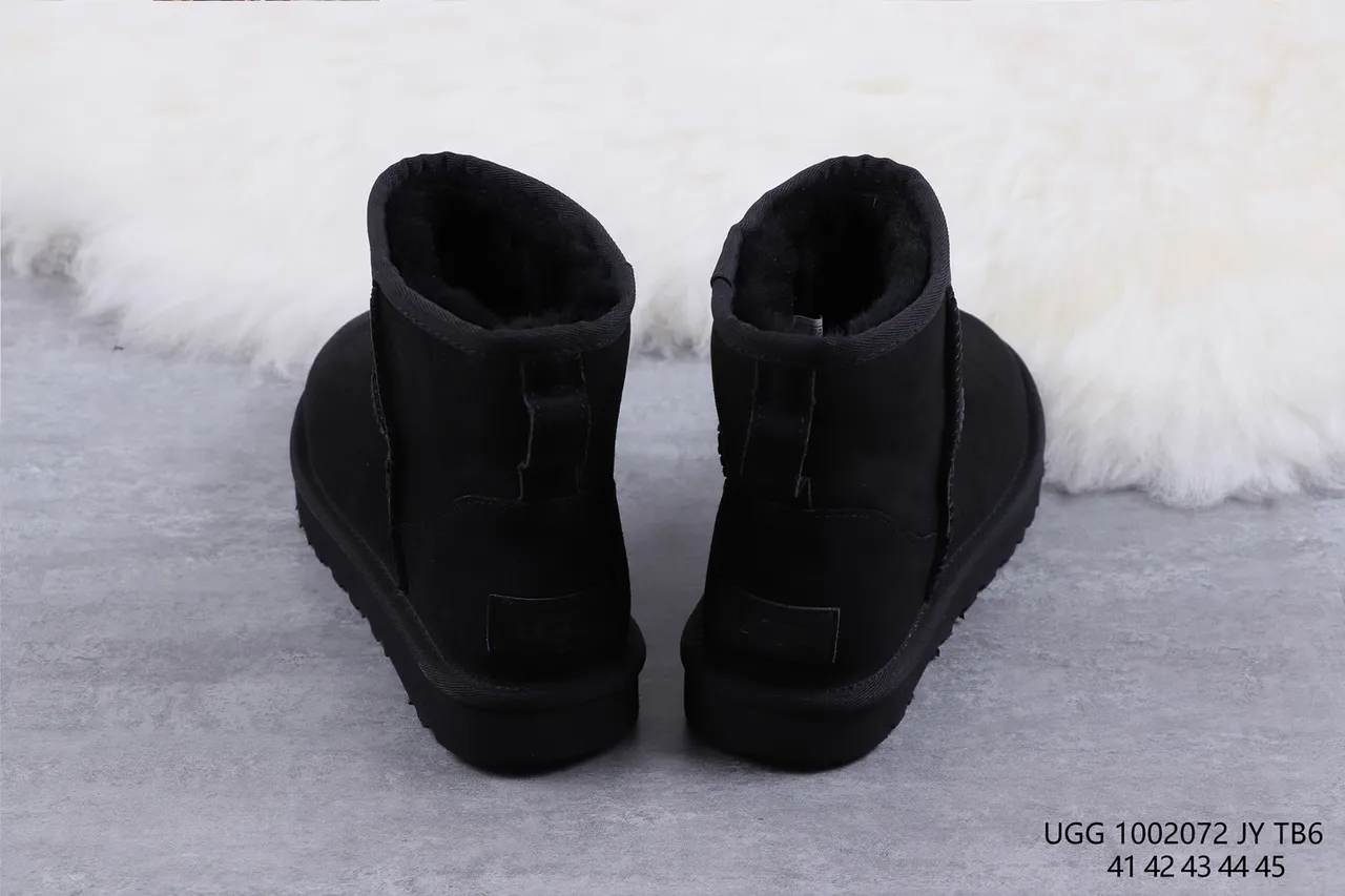 UGG Classic Black Shearling-Lined Snow Boots 8