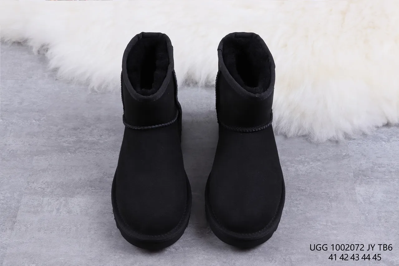 UGG Classic Black Shearling-Lined Snow Boots 9