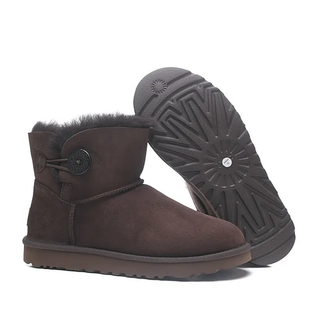 UGG Classic Mini Chocolate Brown Suede Snow Boots 3