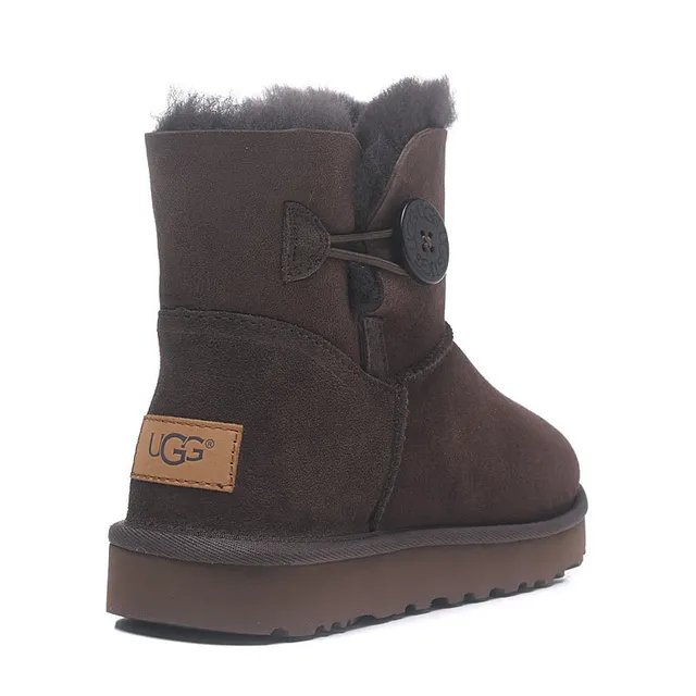 UGG Classic Mini Chocolate Brown Suede Snow Boots 5