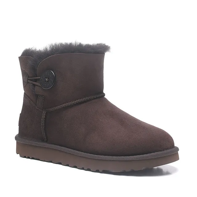 UGG Classic Mini Chocolate Brown Suede Snow Boots 6
