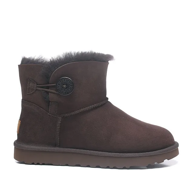 UGG Classic Mini Chocolate Brown Suede Snow Boots 7