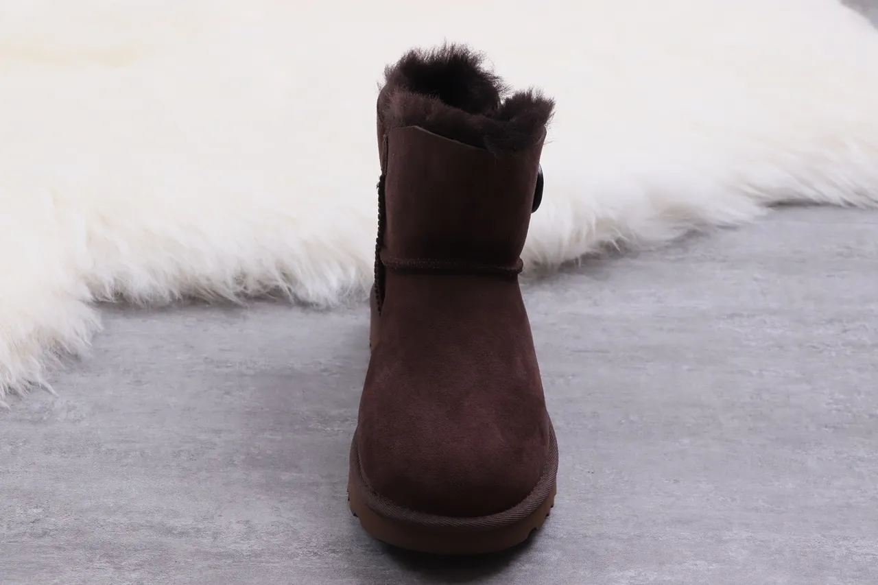 UGG Classic Mini Chocolate Brown Suede Snow Boots 13