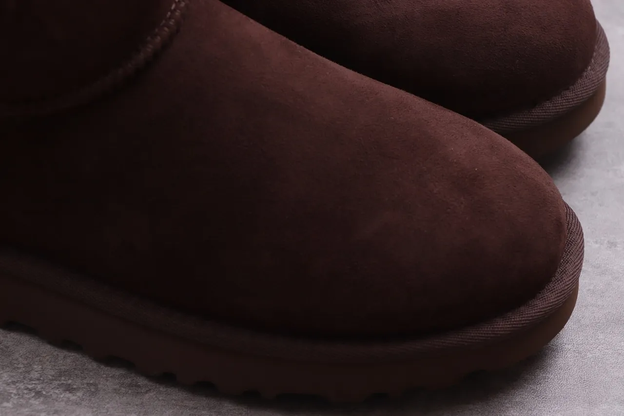 UGG Classic Mini Chocolate Brown Suede Snow Boots 16