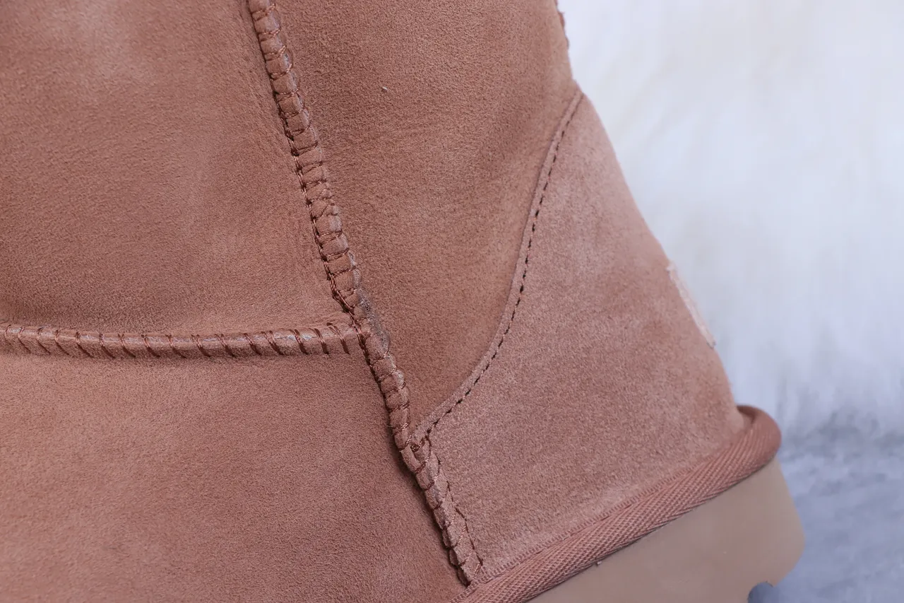 UGG Classic Short Chestnut Suede Shearling-Lined Snow Boots 3