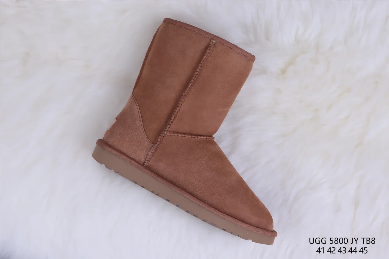 UGG Classic Short Chestnut Suede Shearling-Lined Snow Boots 6