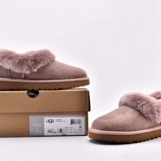 UGG Nita Beige Rosa Shearling-Trimmed Suede Upper Zapatos Casual
