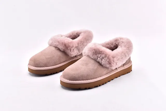 UGG Nita Beige Rose Shearling-Trimmed Suede Upper Chaussures Casual 2