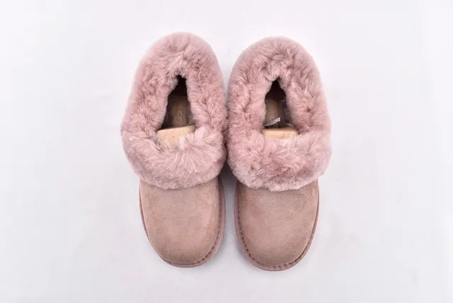 UGG Nita Beige Rose Shearling-Trimmed Suede Upper Chaussures Casual 3