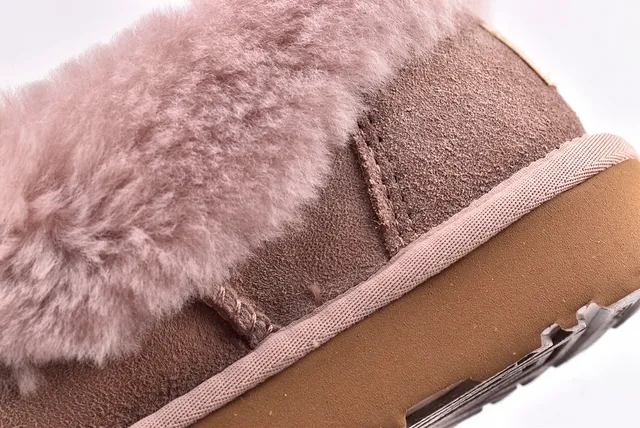 UGG Nita Beige Rose Shearling-Trimmed Suede Upper Chaussures Casual 4