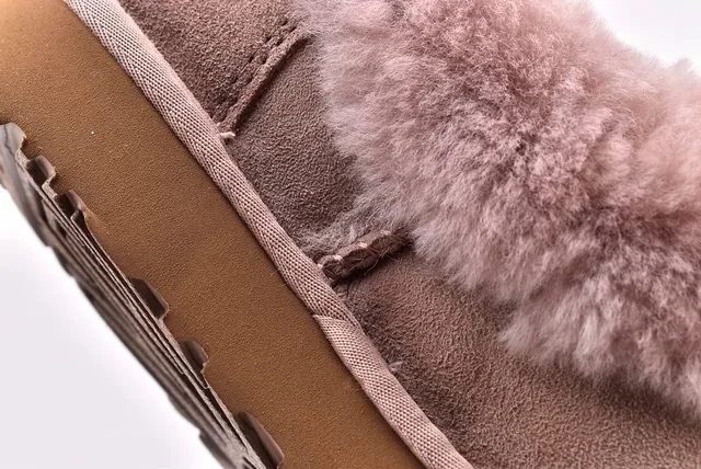 UGG Nita Beige Rose Shearling-Trimmed Suede Upper Chaussures Casual 6