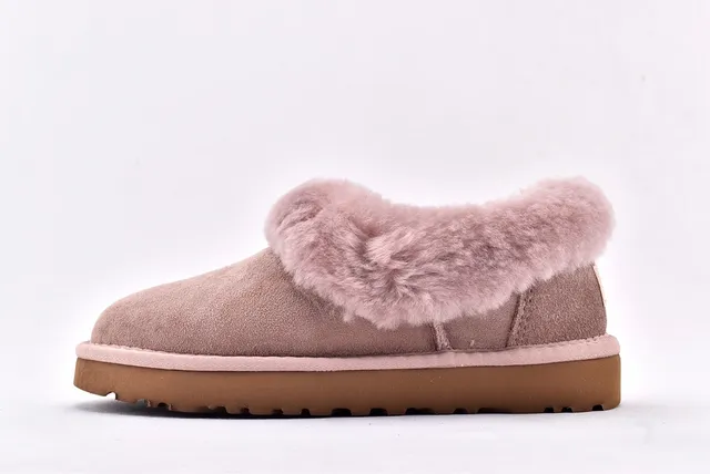 UGG Nita Beige Rose Shearling-Trimmed Suede Upper Chaussures Casual 8