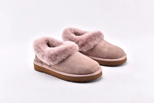 UGG Nita Beige Rose Shearling-Trimmed Suede Upper Chaussures Casual 9