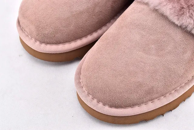 UGG Nita Beige Rose Shearling-Trimmed Suede Upper Chaussures Casual 10