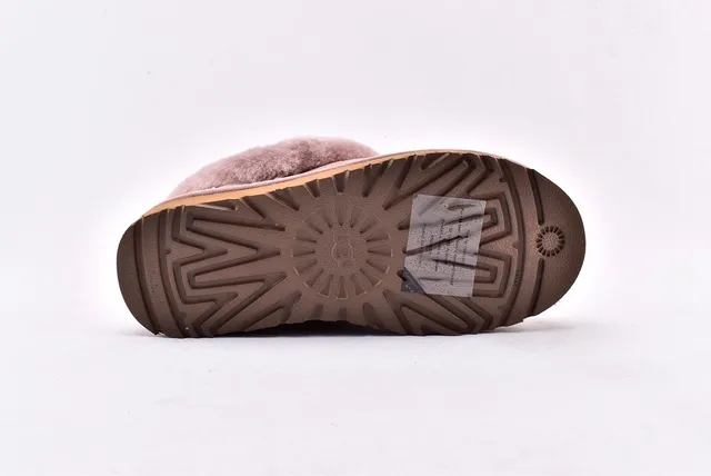 UGG Nita Beige Rose Shearling-Trimmed Suede Upper Chaussures Casual 13