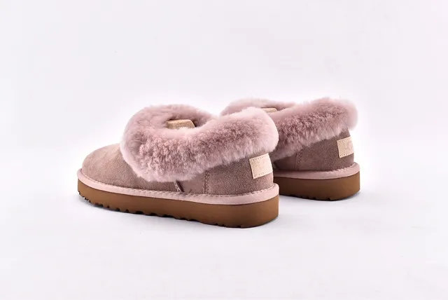UGG Nita Beige Rose Shearling-Trimmed Suede Upper Chaussures Casual 14
