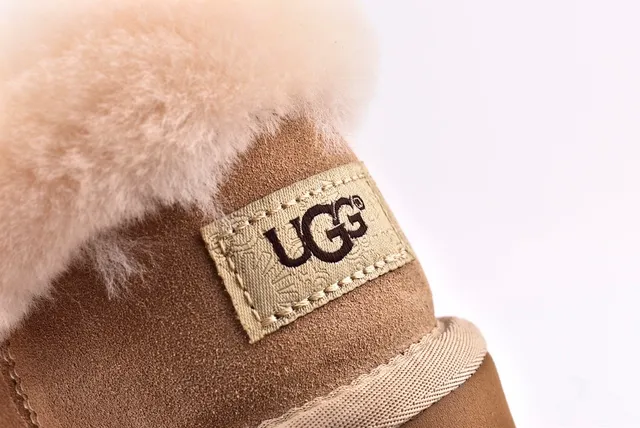 UGG Nita Beige White Suede Upper Shearling-Lined Collar Casual Shoes 4