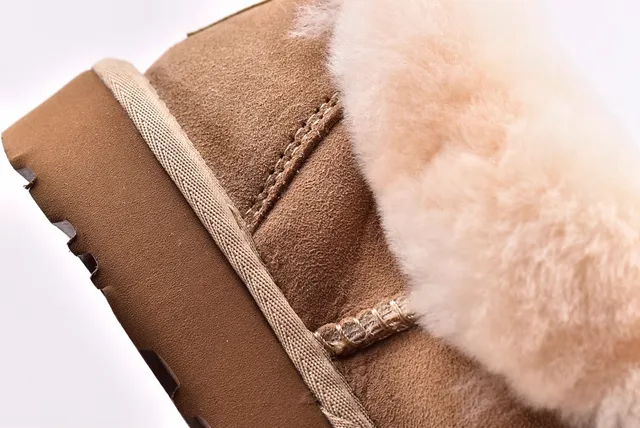 UGG Nita Beige White Suede Upper Shearling-Lined Collar Casual Shoes 6