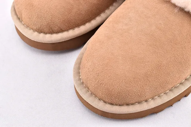 UGG Nita Beige White Suede Upper Shearling-Lined Collar Casual Shoes 10