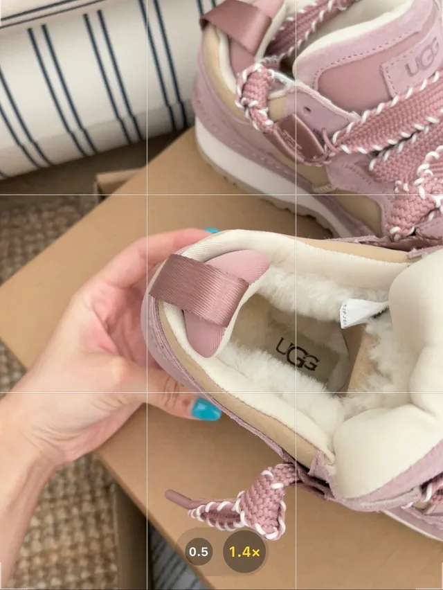 UGG سكيتشرز سميك وردي بيج منصة سويد وشبكة بانلينج 3