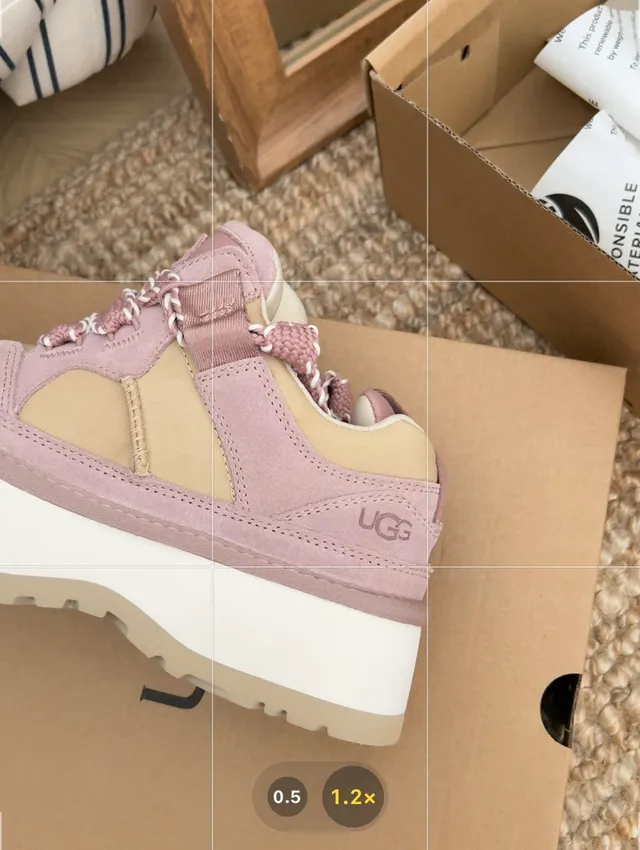UGG سكيتشرز سميك وردي بيج منصة سويد وشبكة بانلينج 5