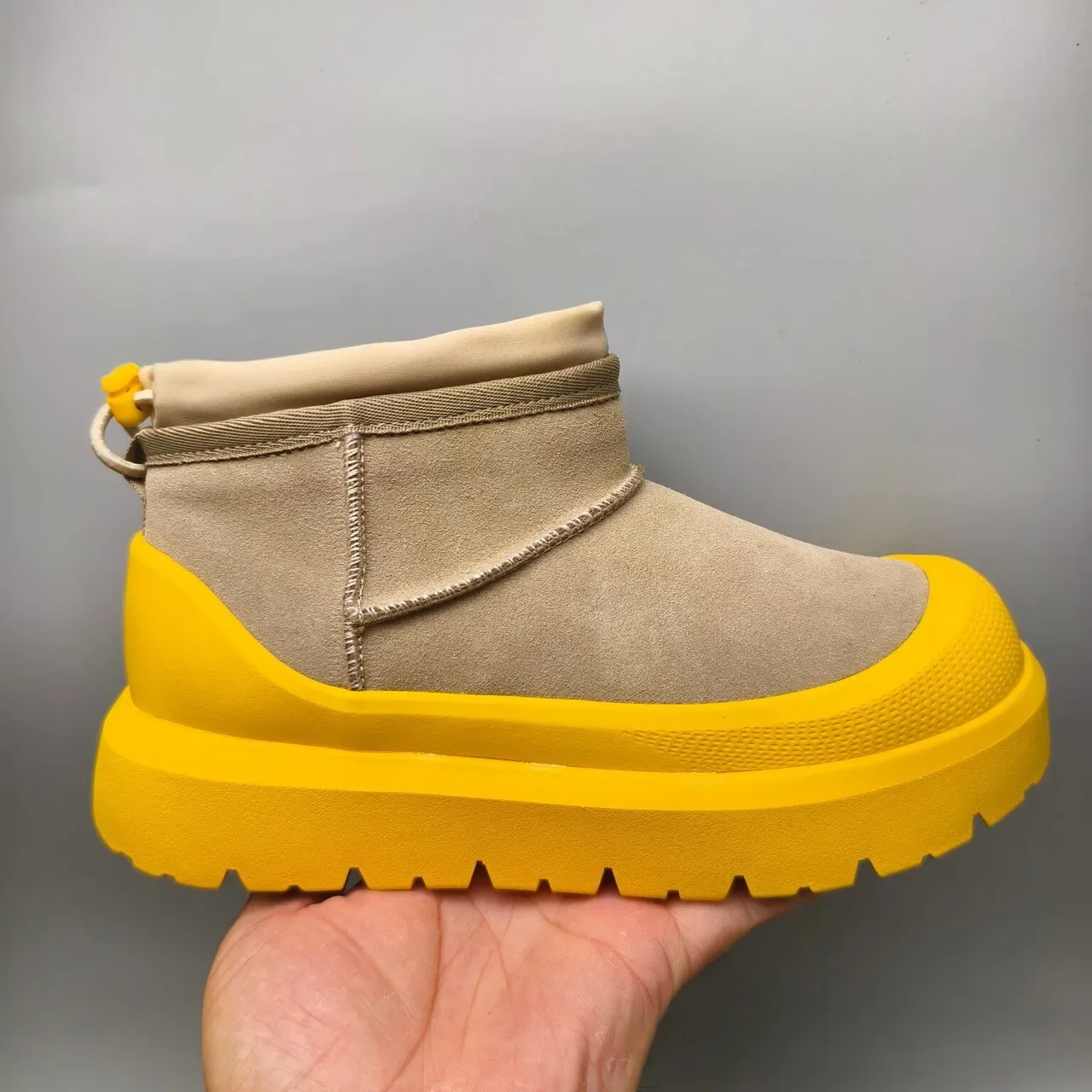 UGG Tasman Beige and Yellow Snow Boots 2
