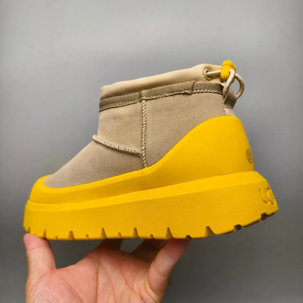 UGG Tasman Beige and Yellow Snow Boots 4