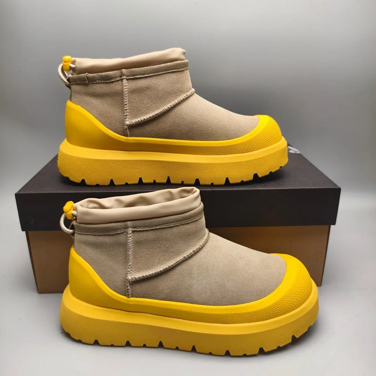 UGG Tasman Beige and Yellow Snow Boots 5