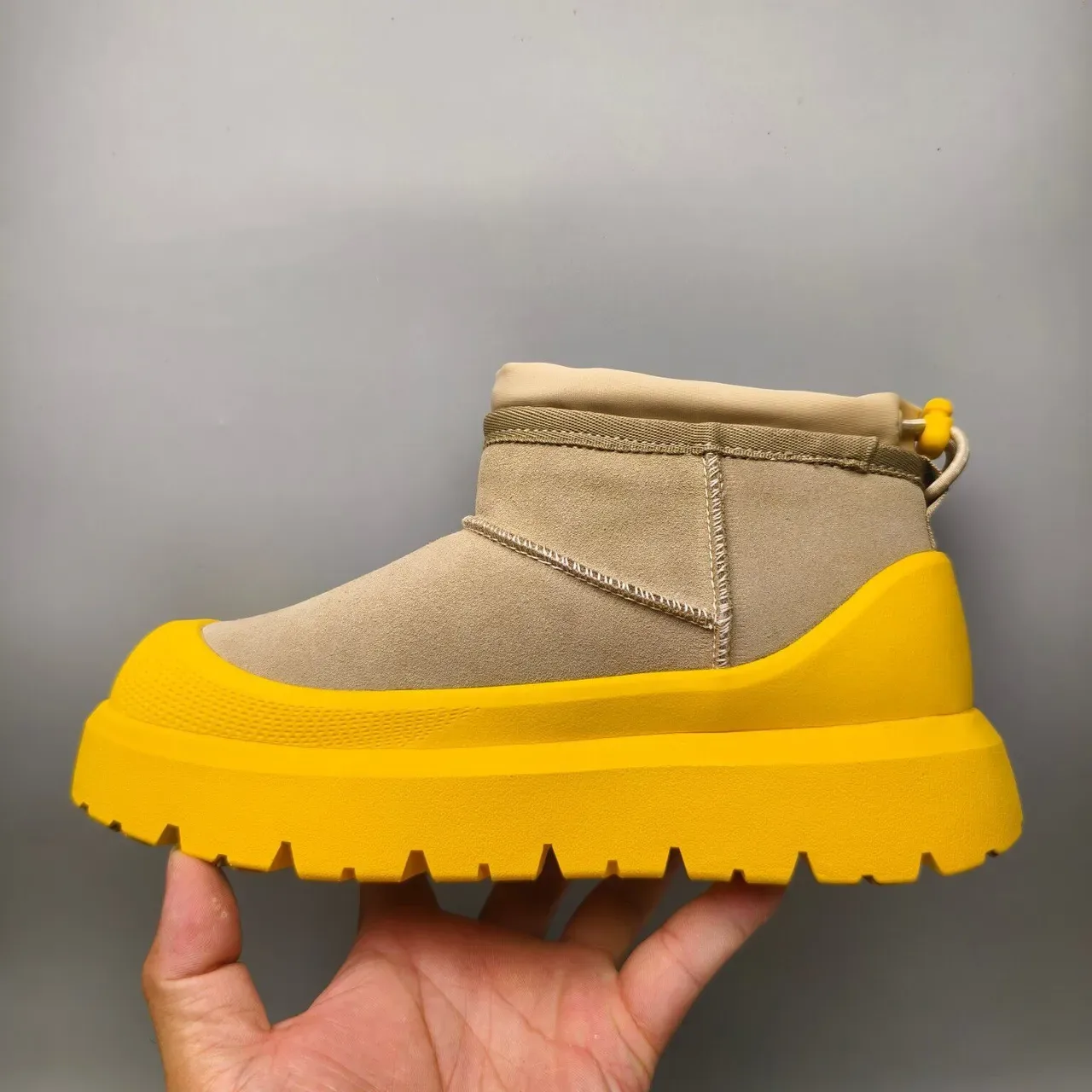 UGG Tasman Beige and Yellow Snow Boots 7