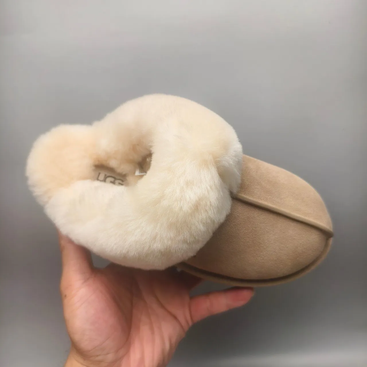 UGG Tasman Beige Shearling-Lined Platform Slippers 3