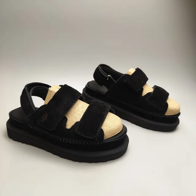 UGG Tasman Black صنادل كاجوال منصة مزدوج الرباط 3