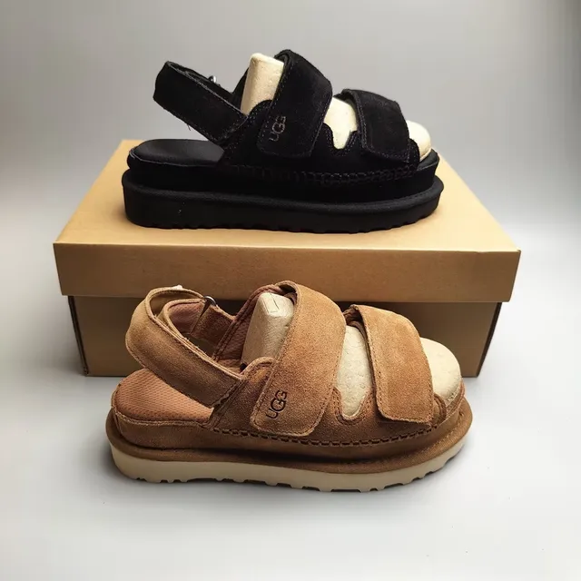 UGG Tasman Black صنادل كاجوال منصة مزدوج الرباط 7