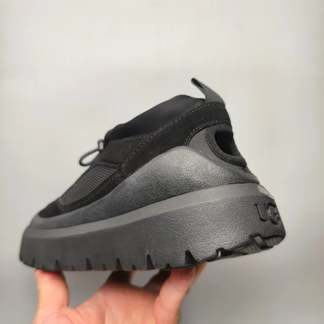 UGG Tasman Black Gray Slip-On Platform Sole Chunky Sneakers 4