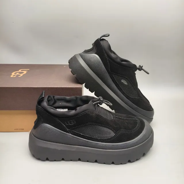 UGG Tasman Black Gray Slip-On Platform Sole Chunky Sneakers 6